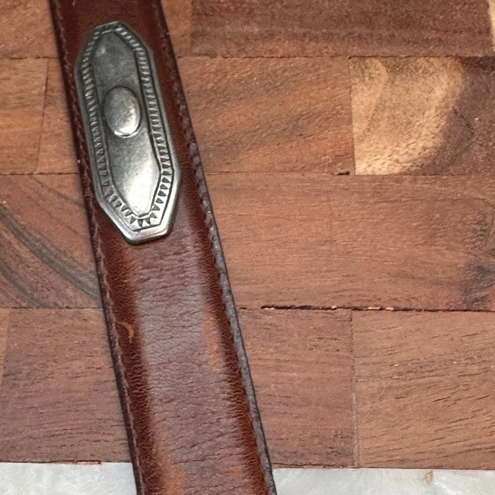 The Ritz Accessories Collection‎ Belt SZ Small Brown with silver Western Leather